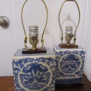 Near pair of Ralph Lauren Koi Fish table lamps